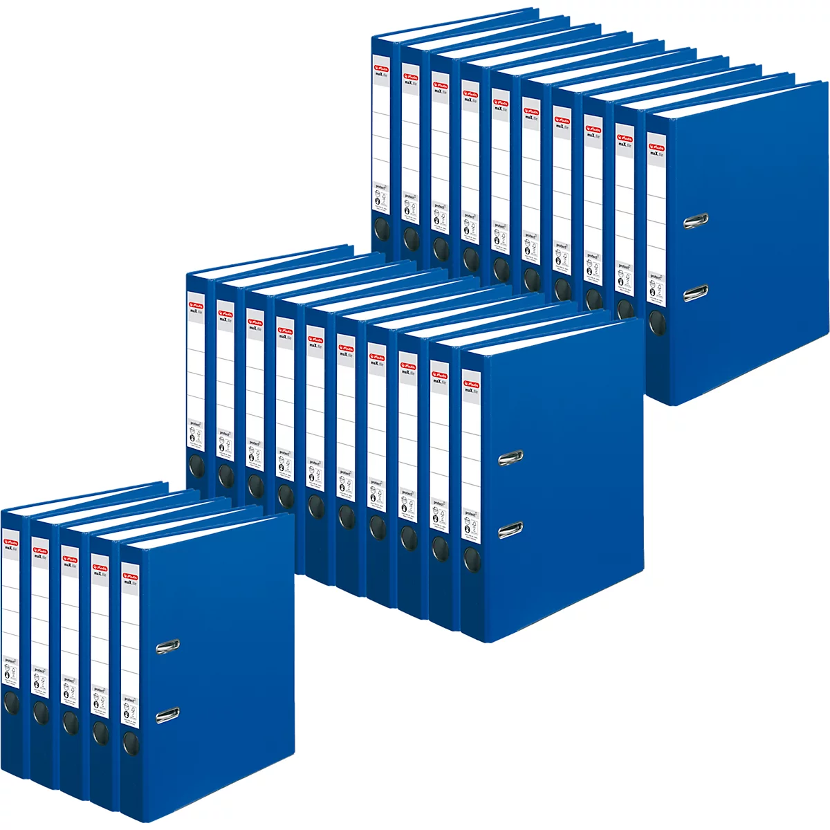 herlitz ordner maX.file protect, A4, rugbreedte 50 mm, 25 stuks, blauw