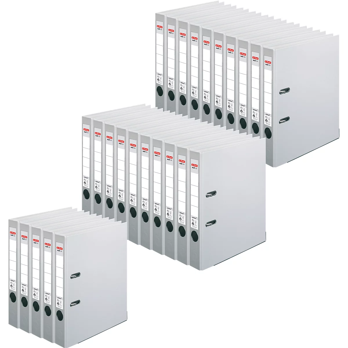 herlitz ordner maX.file protect, A4, rugbreedte 50 mm, 25 stuks, grijs
