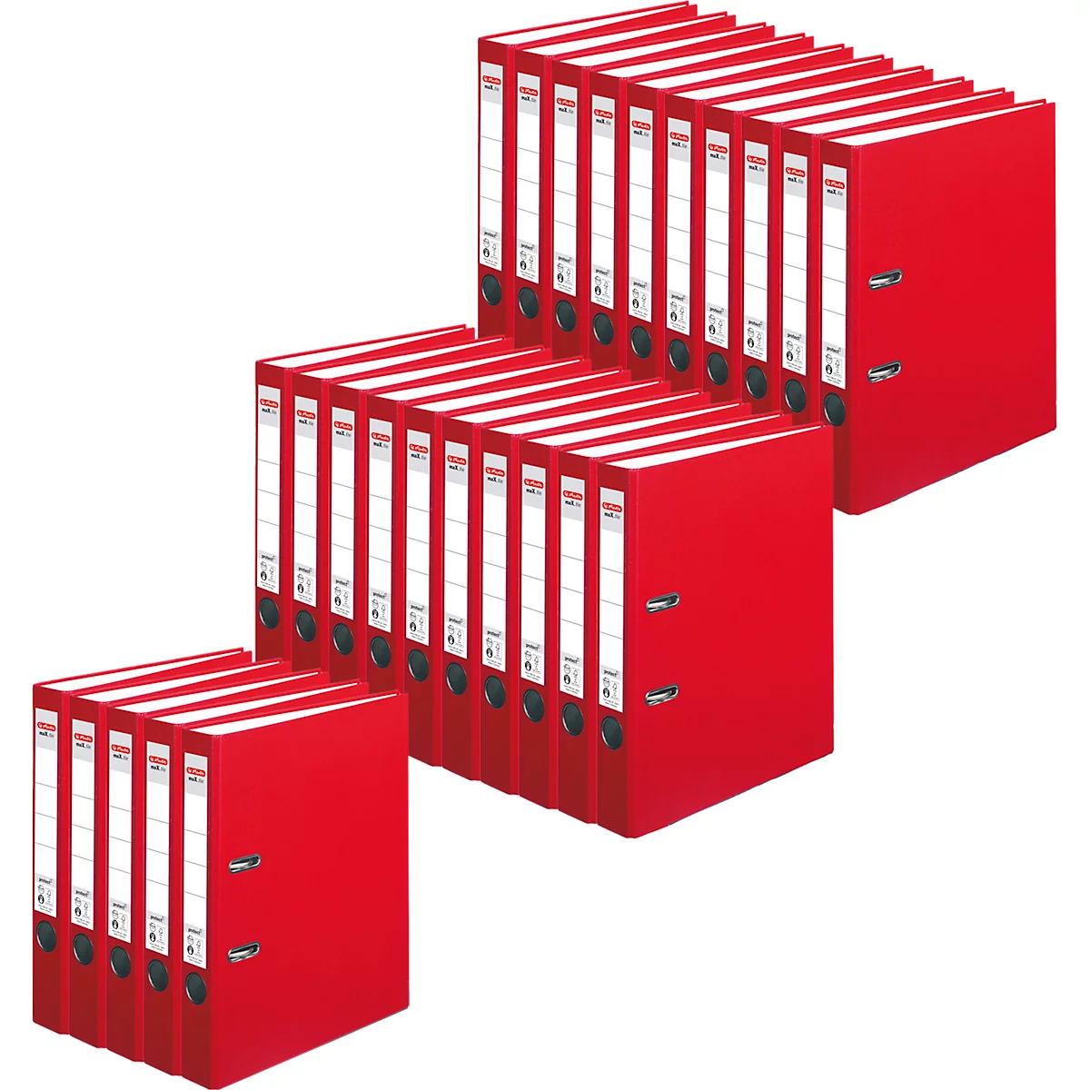 herlitz ordner maX.file protect, A4, rugbreedte 50 mm, 25 stuks, rood