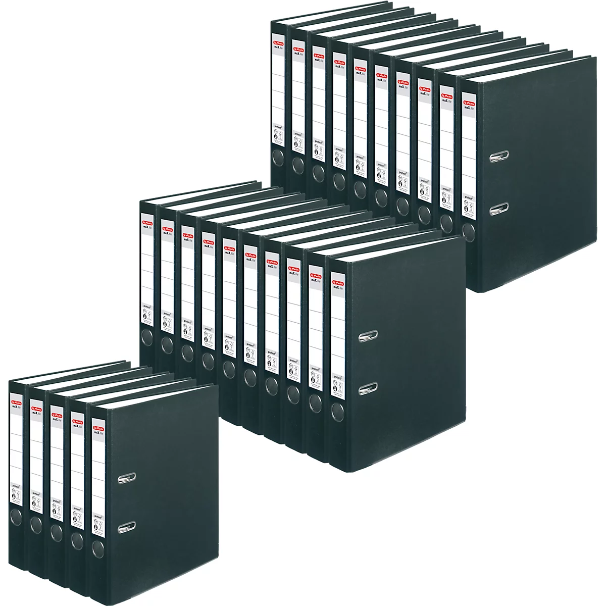 herlitz ordner maX.file protect, A4, rugbreedte 50 mm, 25 stuks, zwart
