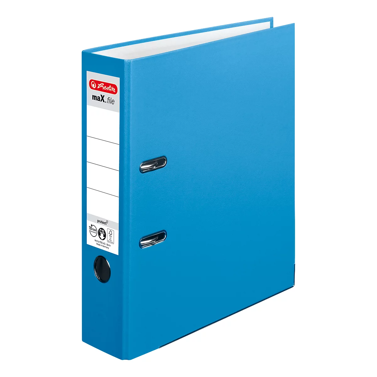 herlitz ordner maX.file protect, A4, rugbreedte 80 mm, 20 stuks, aqua
