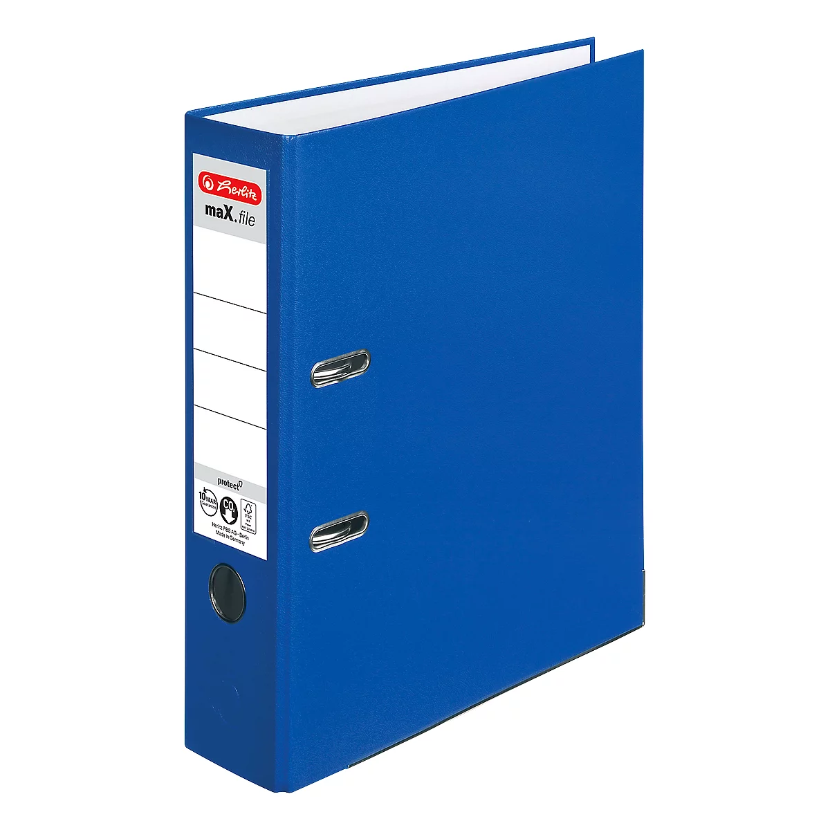 herlitz ordner maX.file protect, A4, rugbreedte 80 mm, 20 stuks, blauw