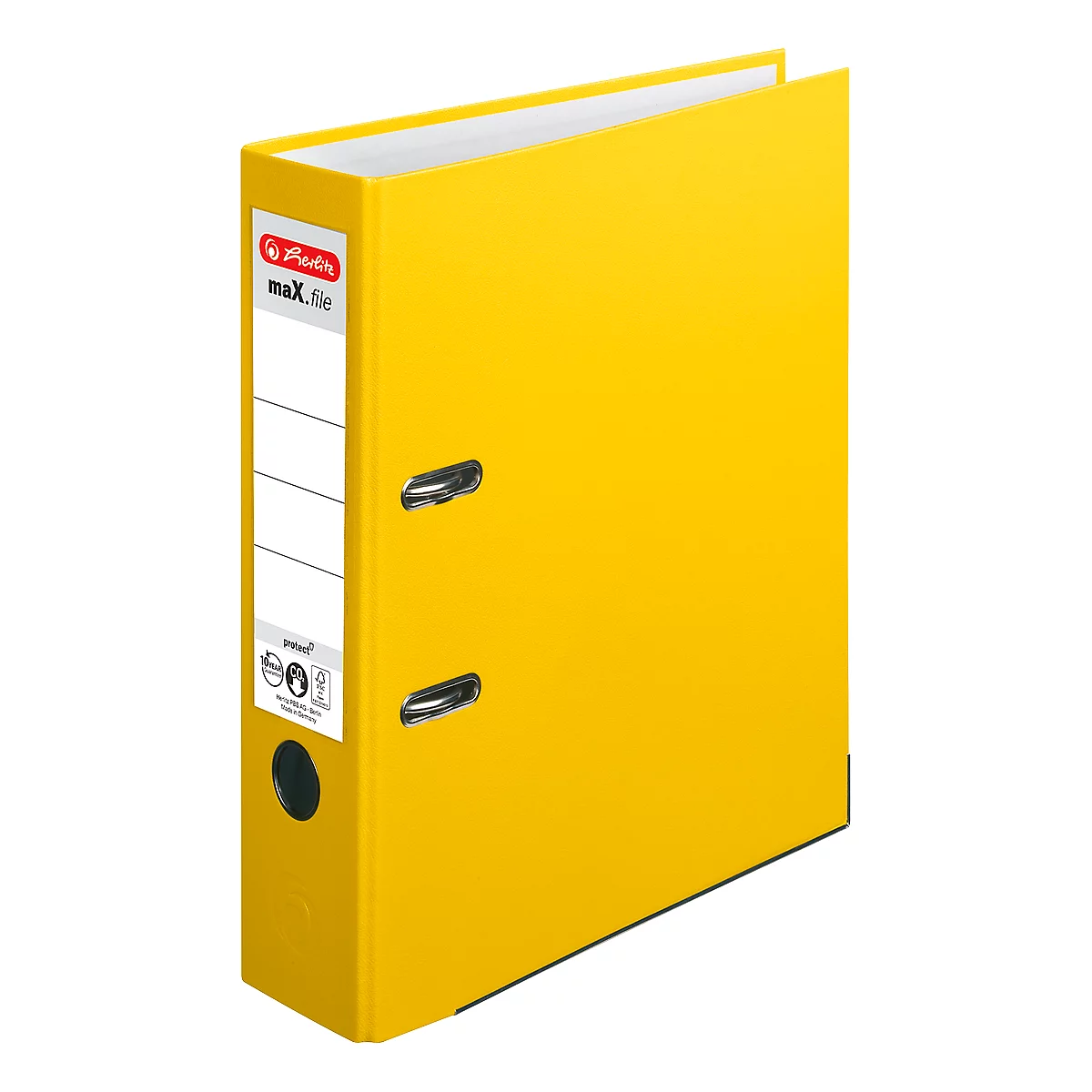 herlitz ordner maX.file protect, A4, rugbreedte 80 mm, 20 stuks, geel