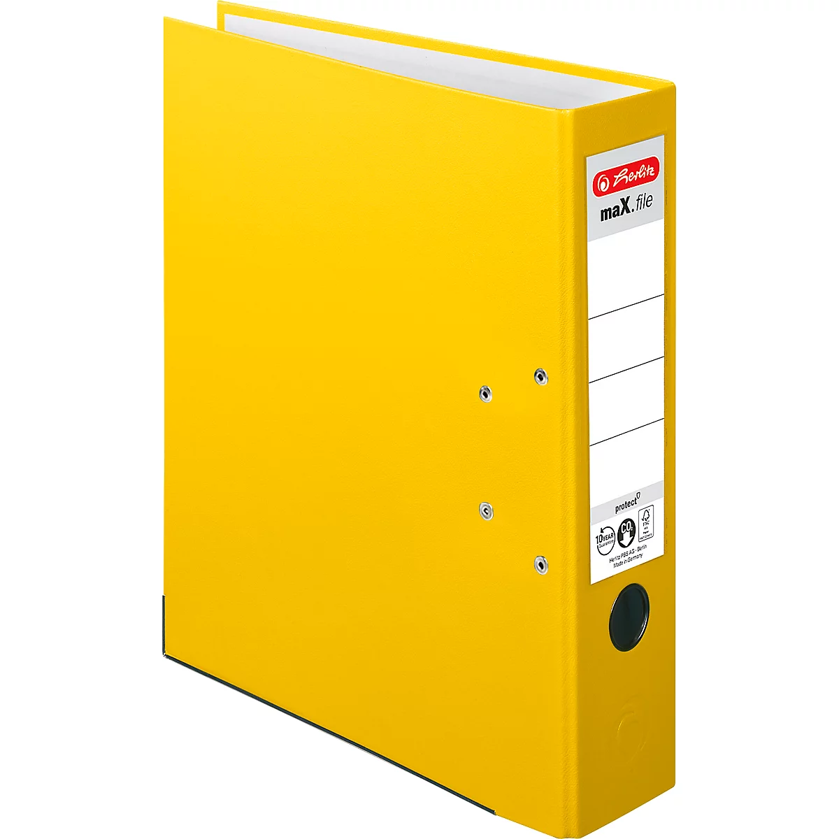 herlitz ordner maX.file protect, A4, rugbreedte 80 mm, 20 stuks, geel