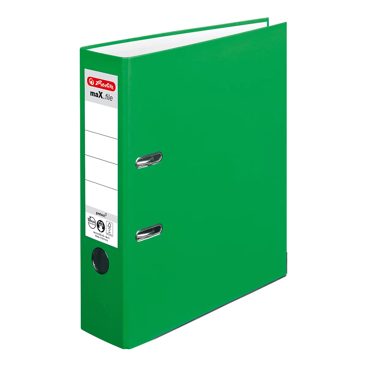 herlitz ordner maX.file protect, A4, rugbreedte 80 mm, 20 stuks, lichtgroen
