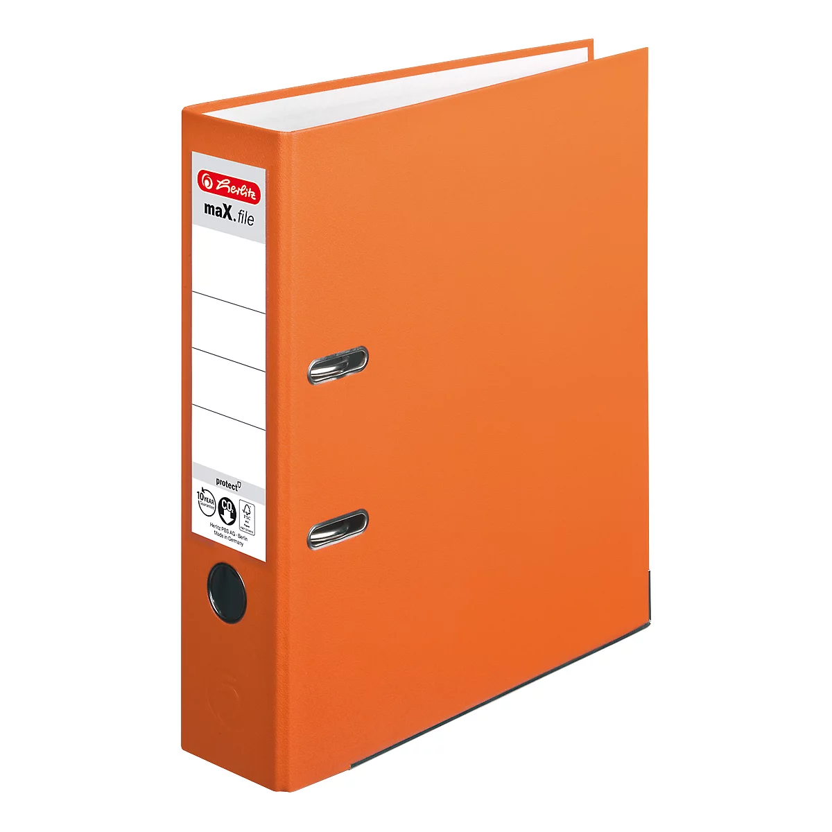 herlitz ordner maX.file protect, A4, rugbreedte 80 mm, 20 stuks, oranje