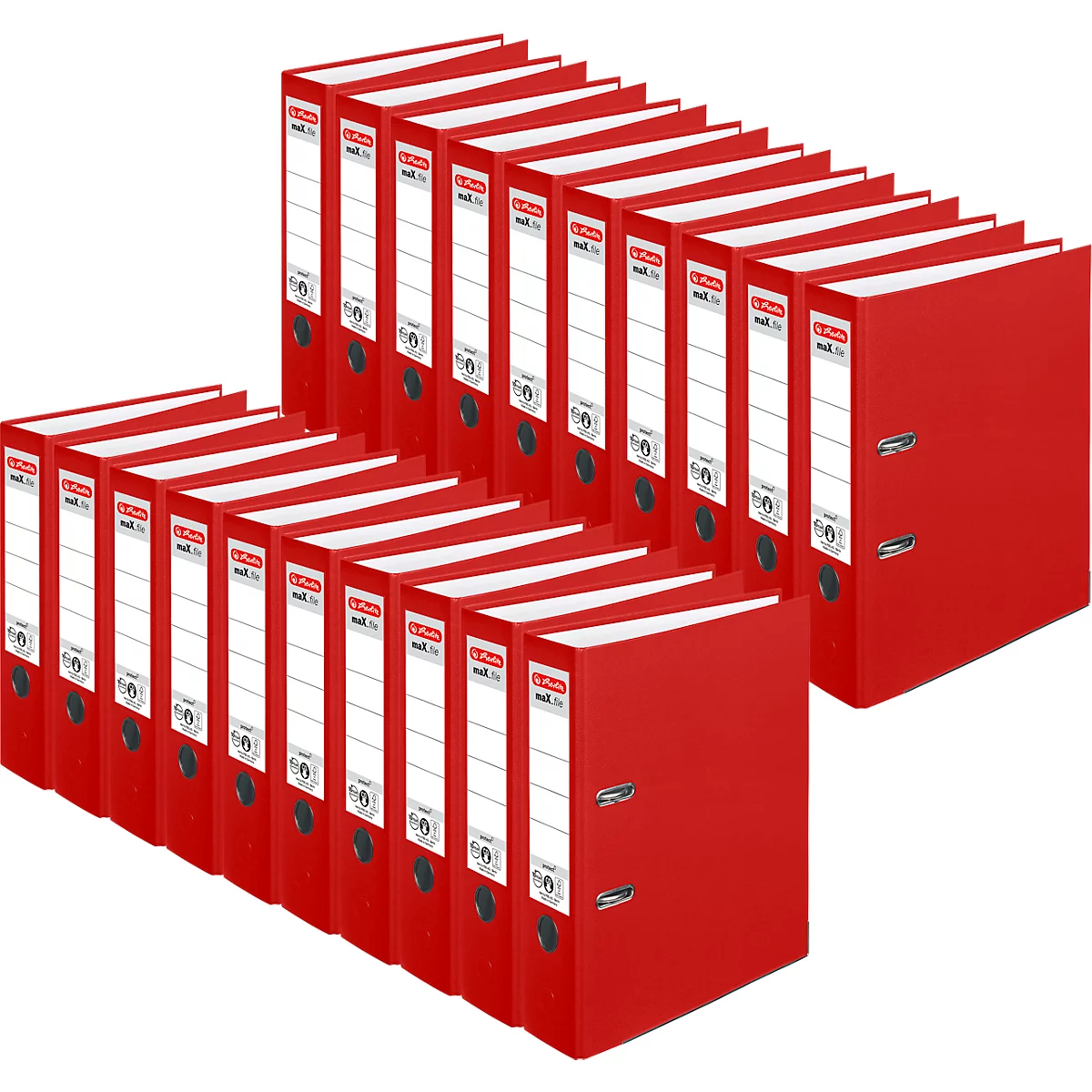 herlitz ordner maX.file protect, A4, rugbreedte 80 mm, 20 stuks, rood