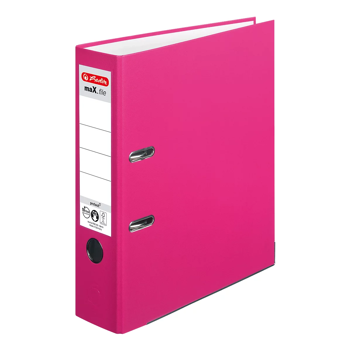 herlitz ordner maX.file protect, A4, rugbreedte 80 mm, 20 stuks, roze