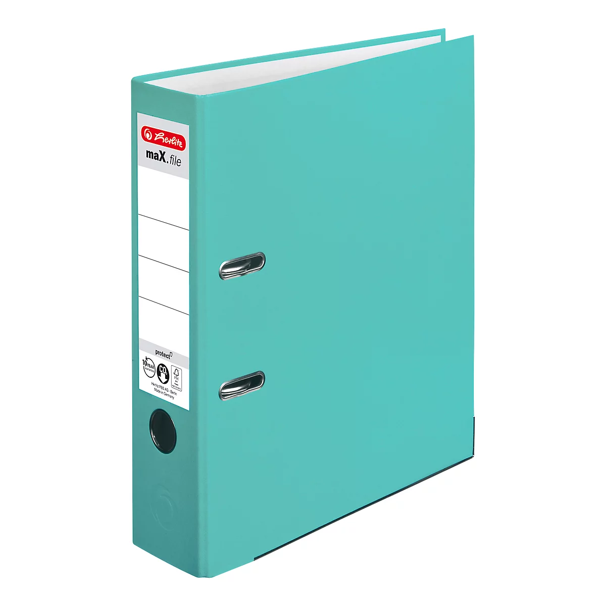 herlitz ordner maX.file protect, A4, rugbreedte 80 mm, 20 stuks, turquoise