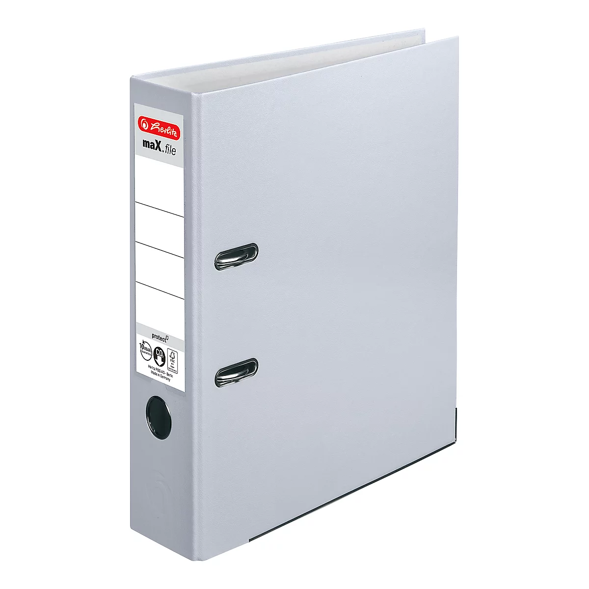 herlitz ordner maX.file protect, A4, rugbreedte 80 mm, grijs