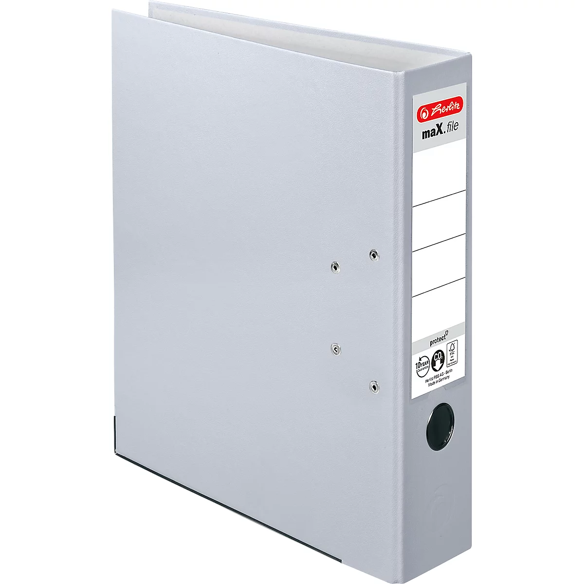 herlitz Ordner maX.file protect, DIN A4, Rückenbreite 80 mm, 20 Stück, grau