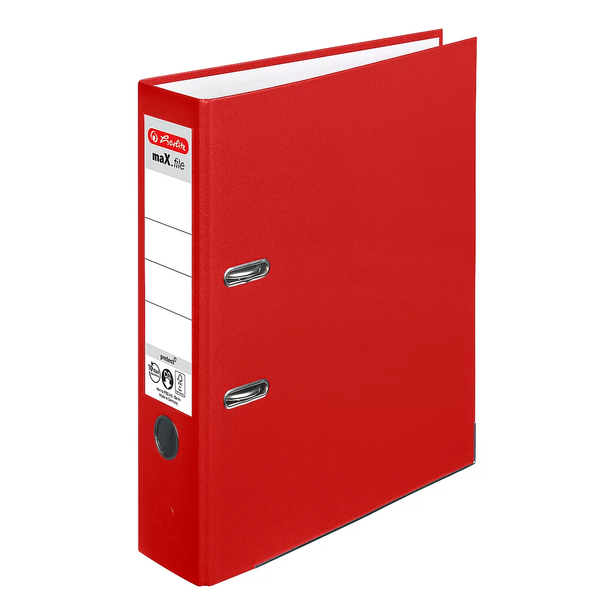 herlitz Ordner maX.file protect, DIN A4, Rückenbreite 80 mm, 20 Stück, rot