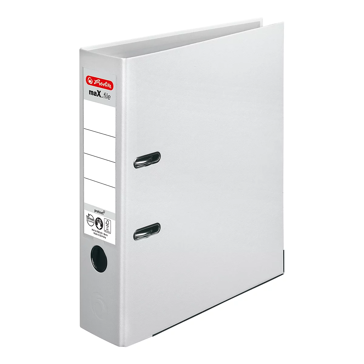 herlitz Ordner maX.file protect, DIN A4, Rückenbreite 80 mm, 20 Stück, weiß