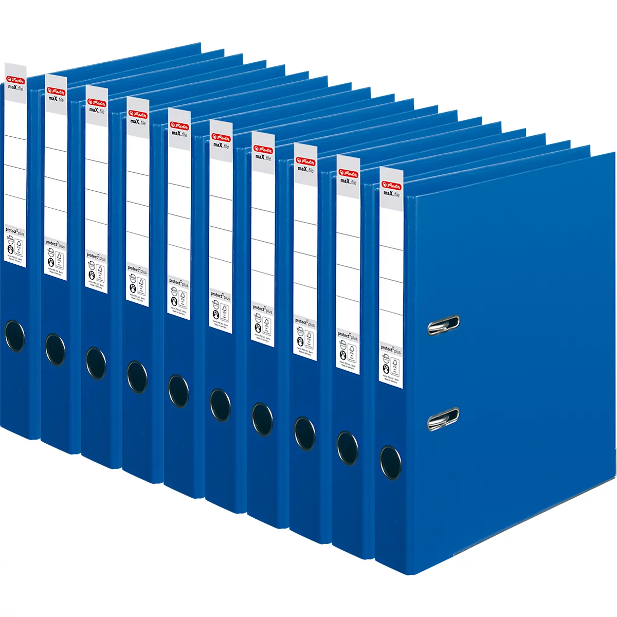 herlitz ordner maX.file protect plus, A4, rugbreedte 50 mm, 10 stuks, blauw