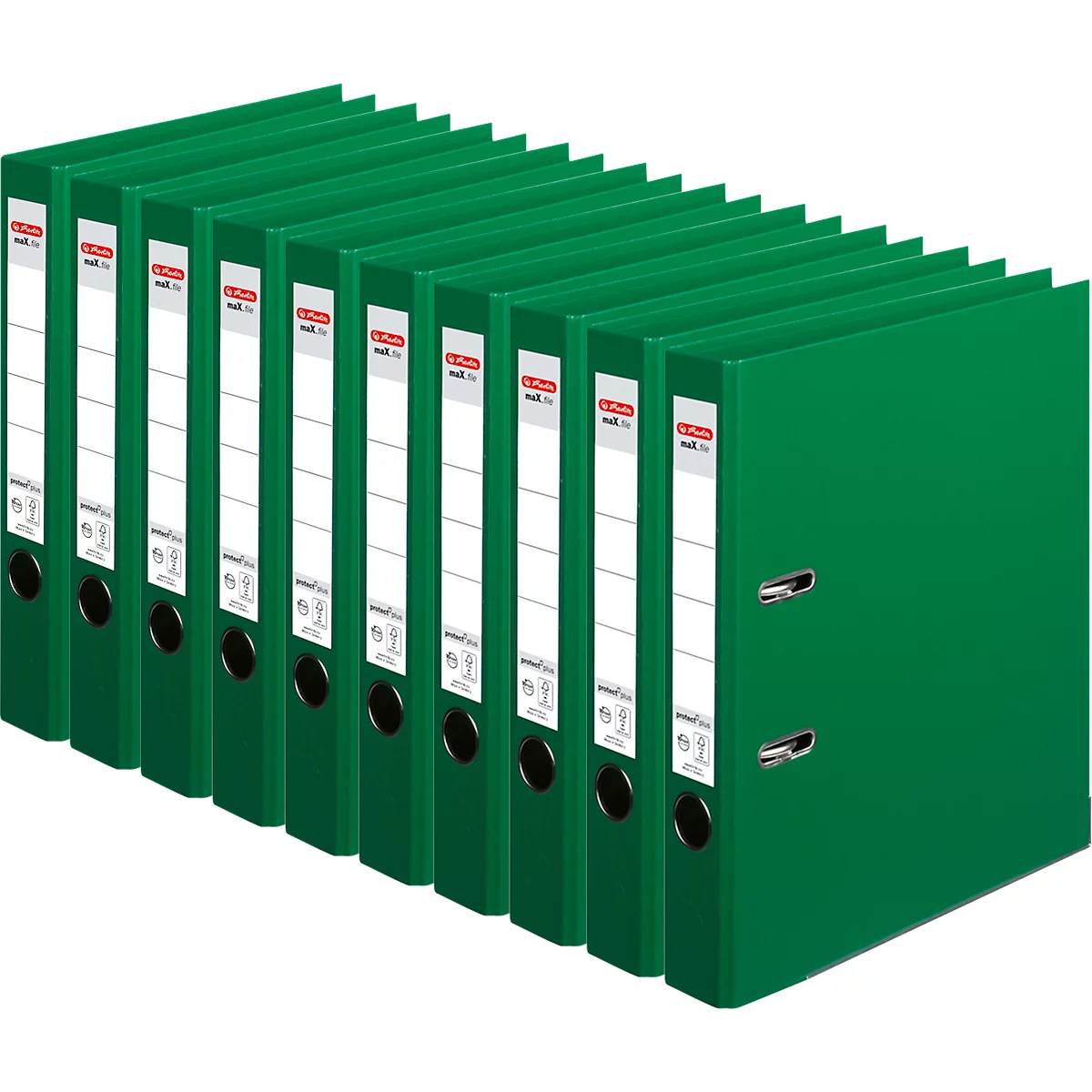 herlitz ordner maX.file protect plus, A4, rugbreedte 50 mm, 10 stuks, groen