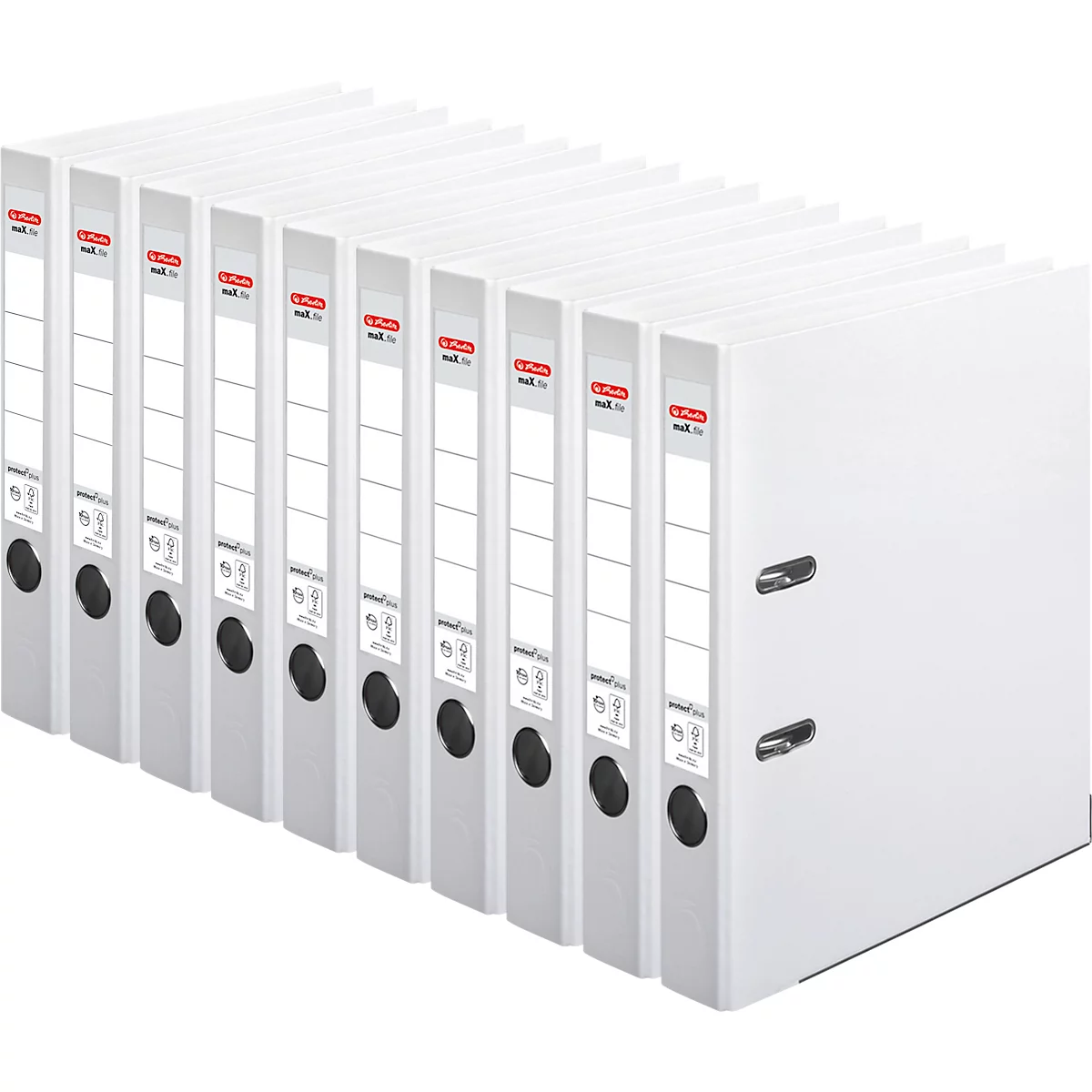 herlitz ordner maX.file protect plus, A4, rugbreedte 50 mm, 10 stuks, wit