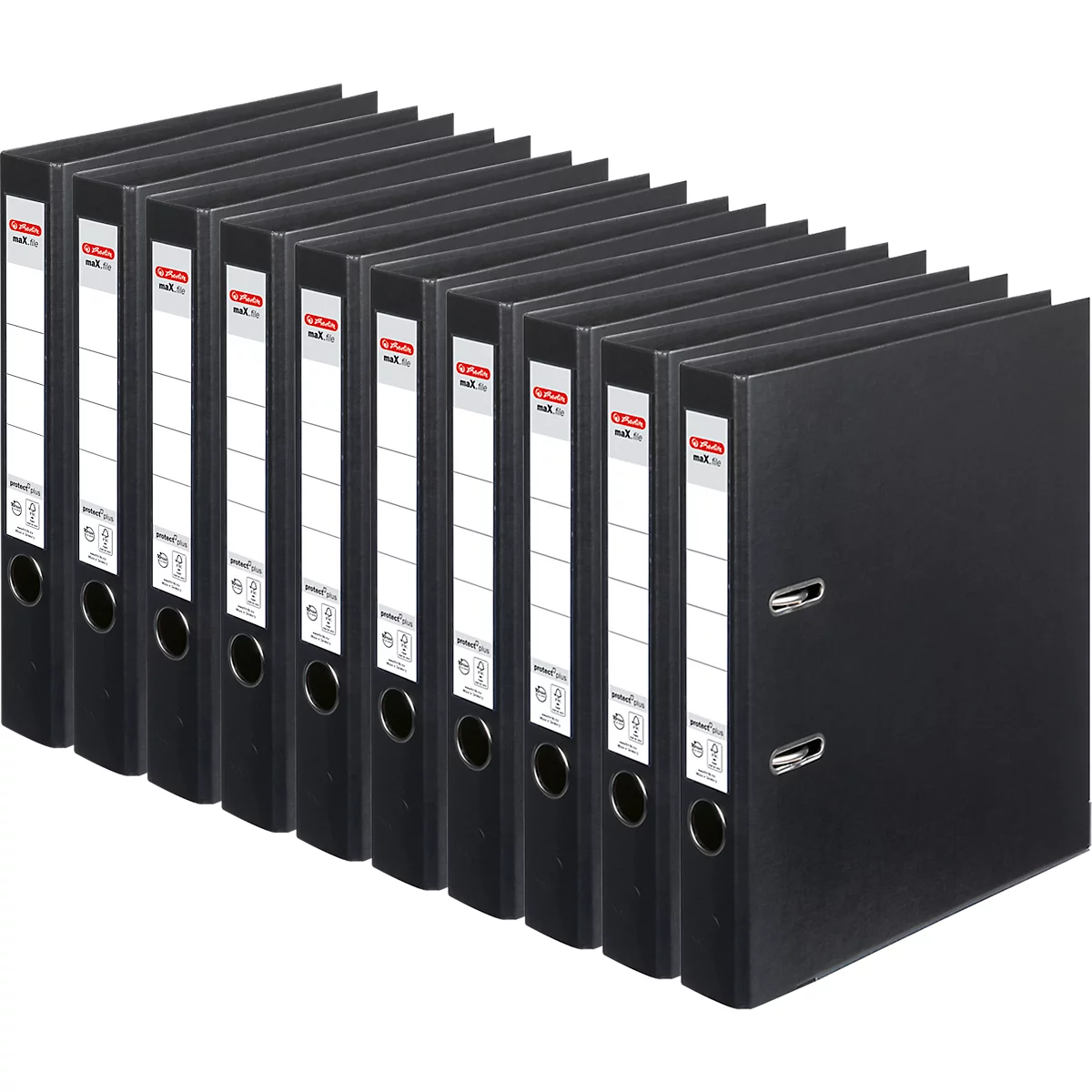 herlitz ordner maX.file protect plus, A4, rugbreedte 50 mm, 10 stuks, zwart