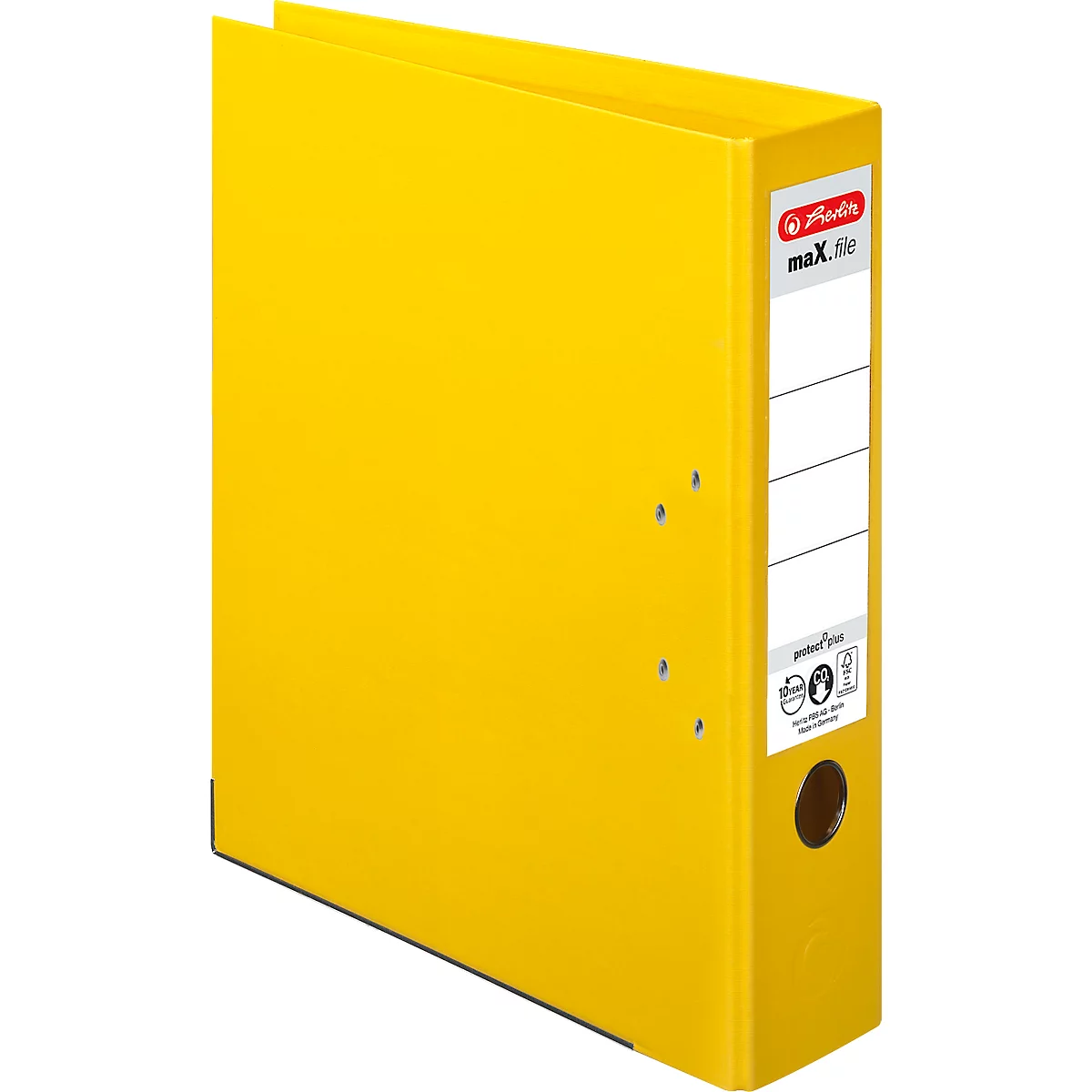 herlitz ordner maX.file protect plus, A4, rugbreedte 80 mm, 10 stuks, geel