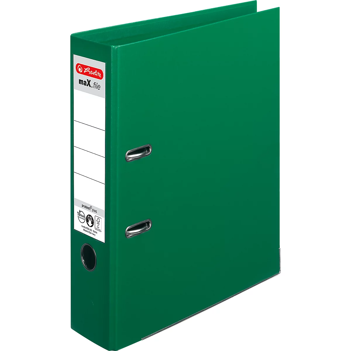 herlitz ordner maX.file protect plus, A4, rugbreedte 80 mm, 10 stuks, groen