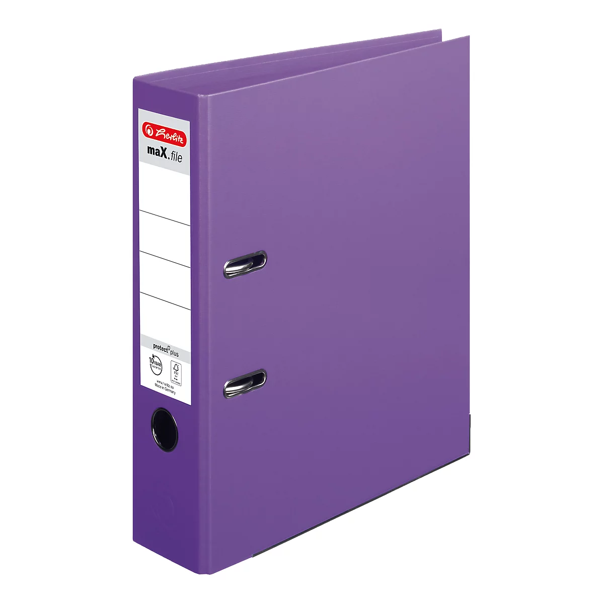 herlitz ordner maX.file protect plus, A4, rugbreedte 80 mm, 10 stuks, paars