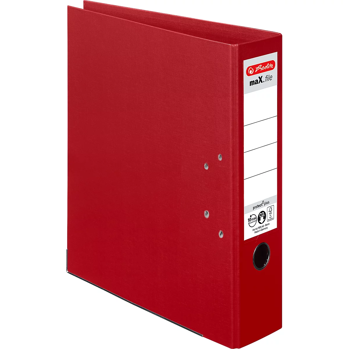 herlitz ordner maX.file protect plus, A4, rugbreedte 80 mm, 10 stuks, rood