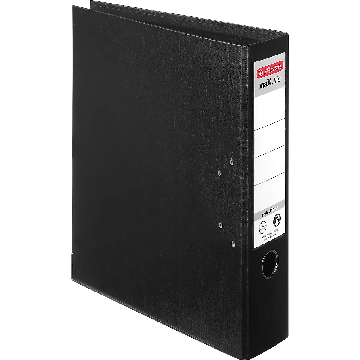 herlitz ordner maX.file protect plus, A4, rugbreedte 80 mm, 10 stuks, zwart