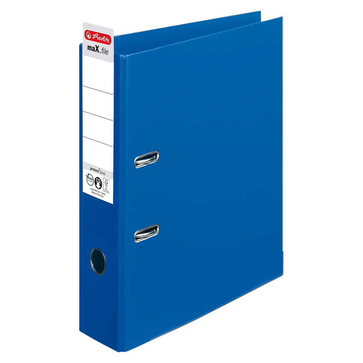 herlitz ordner maX.file protect plus, A4, rugbreedte 80 mm, blauw