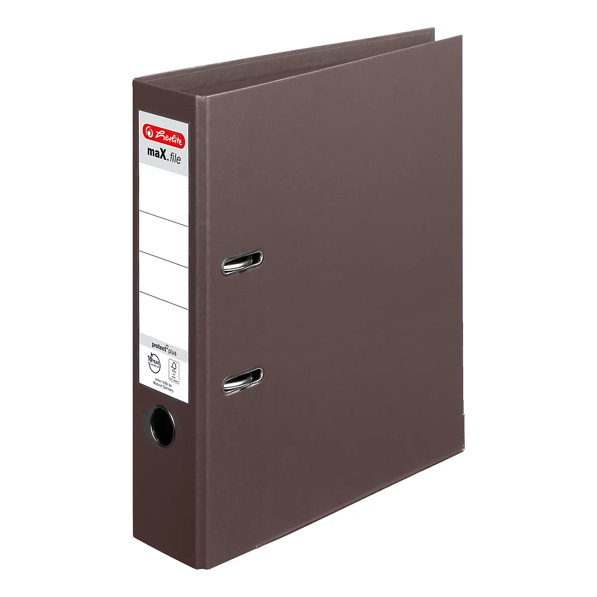 herlitz ordner maX.file protect plus, A4, rugbreedte 80 mm, bruin