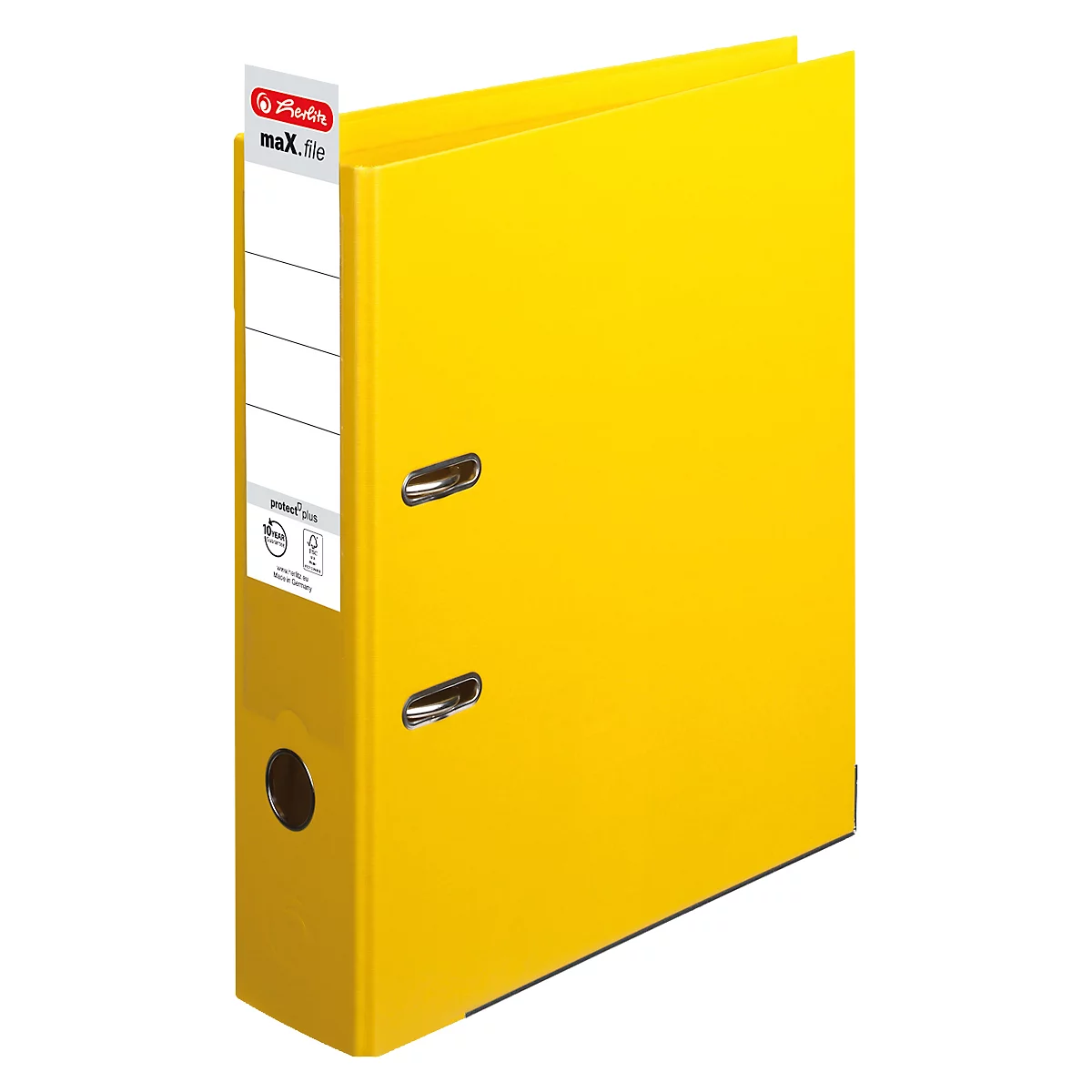 herlitz ordner maX.file protect plus, A4, rugbreedte 80 mm, geel