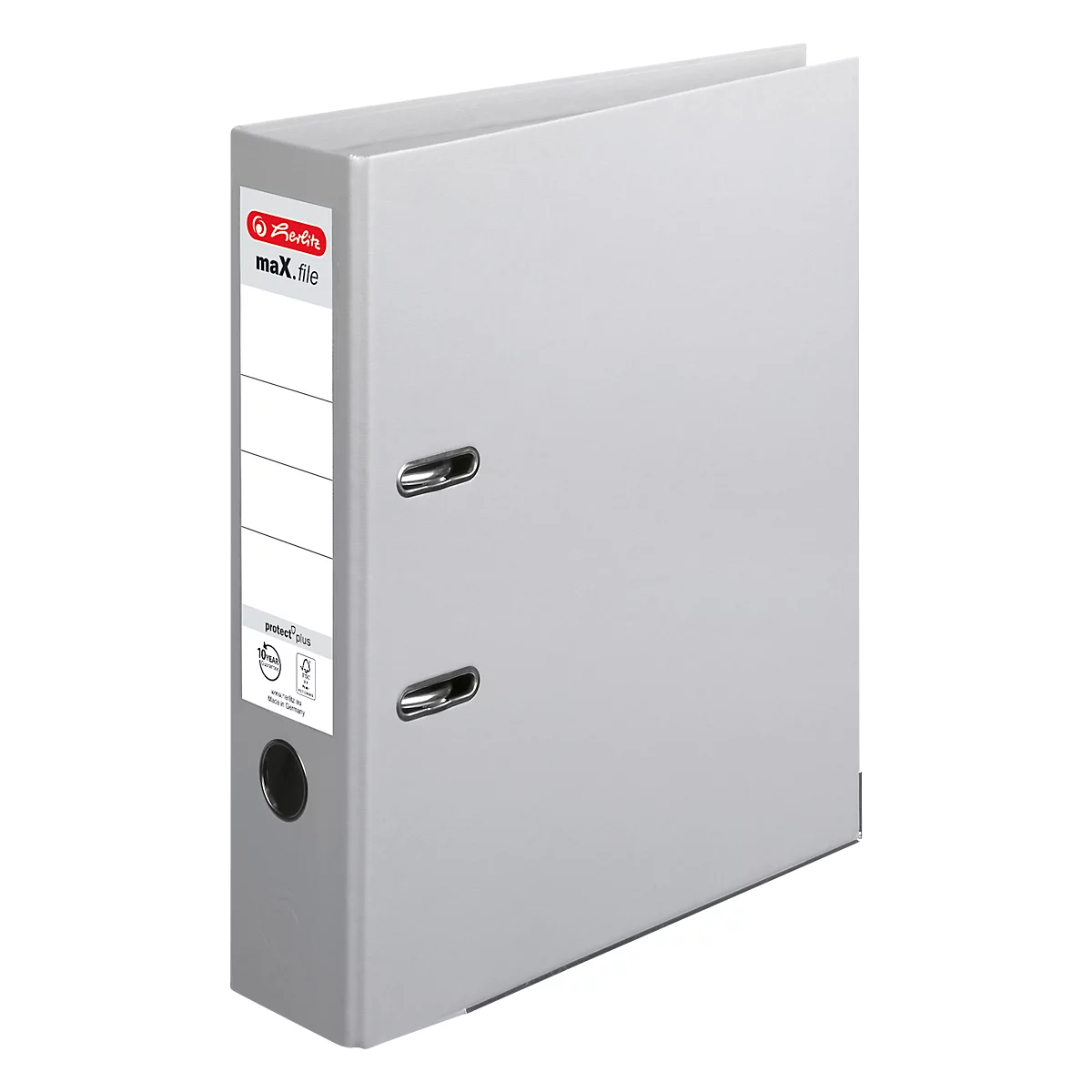 herlitz ordner maX.file protect plus, A4, rugbreedte 80 mm, grijs