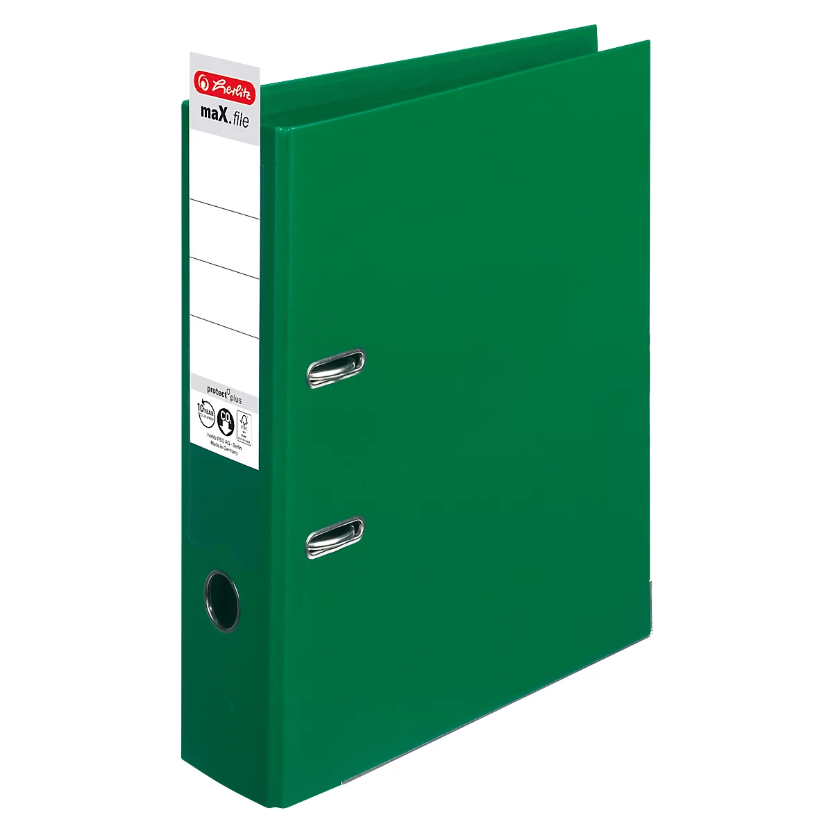 herlitz ordner maX.file protect plus, A4, rugbreedte 80 mm, groen