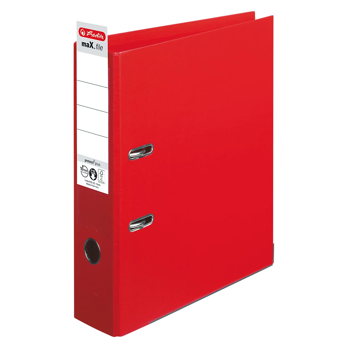 herlitz ordner maX.file protect plus, A4, rugbreedte 80 mm, rood