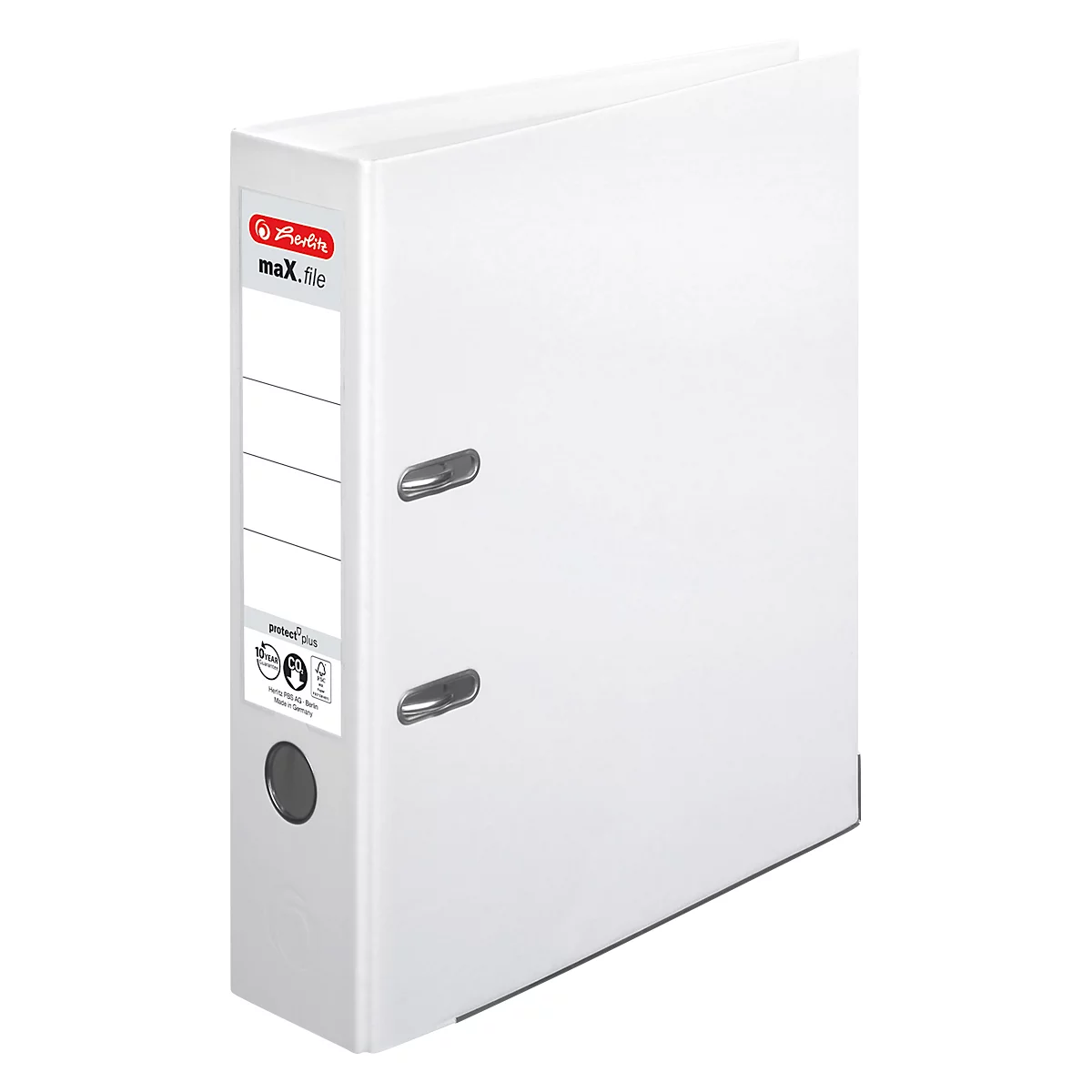 herlitz ordner maX.file protect plus, A4, rugbreedte 80 mm, wit