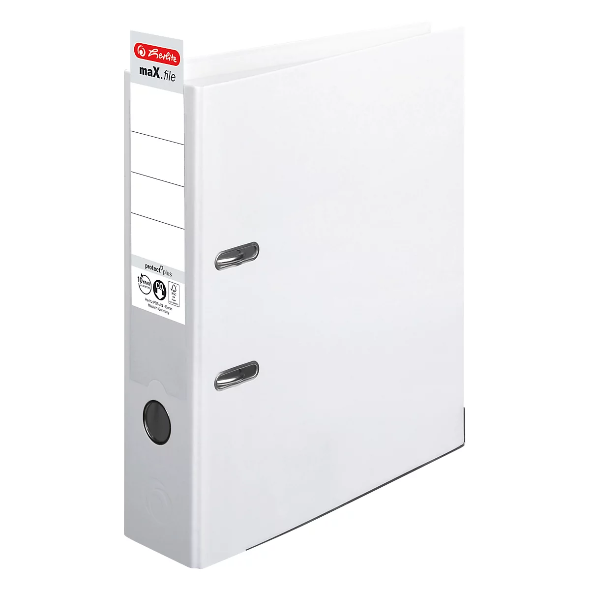 herlitz ordner maX.file protect plus, A4, rugbreedte 80 mm, wit