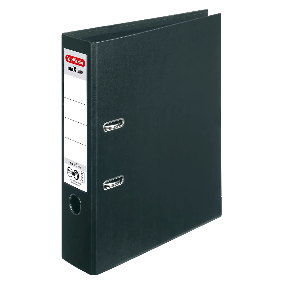 herlitz ordner maX.file protect plus, A4, rugbreedte 80 mm, zwart