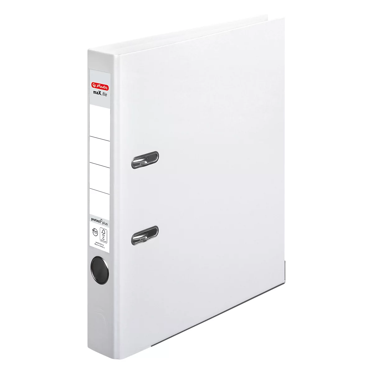 herlitz Ordner maX.file protect plus, DIN A4, Rückenbreite 50 mm, weiß
