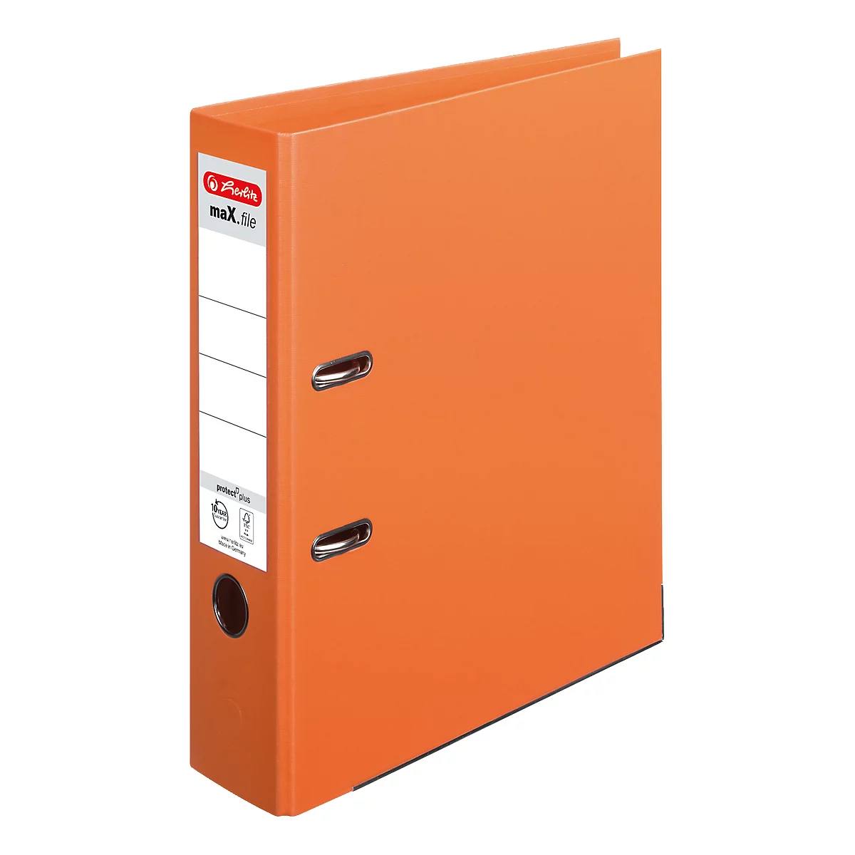herlitz Ordner maX.file protect plus, DIN A4, Rückenbreite 80 mm, 10 Stück, orange