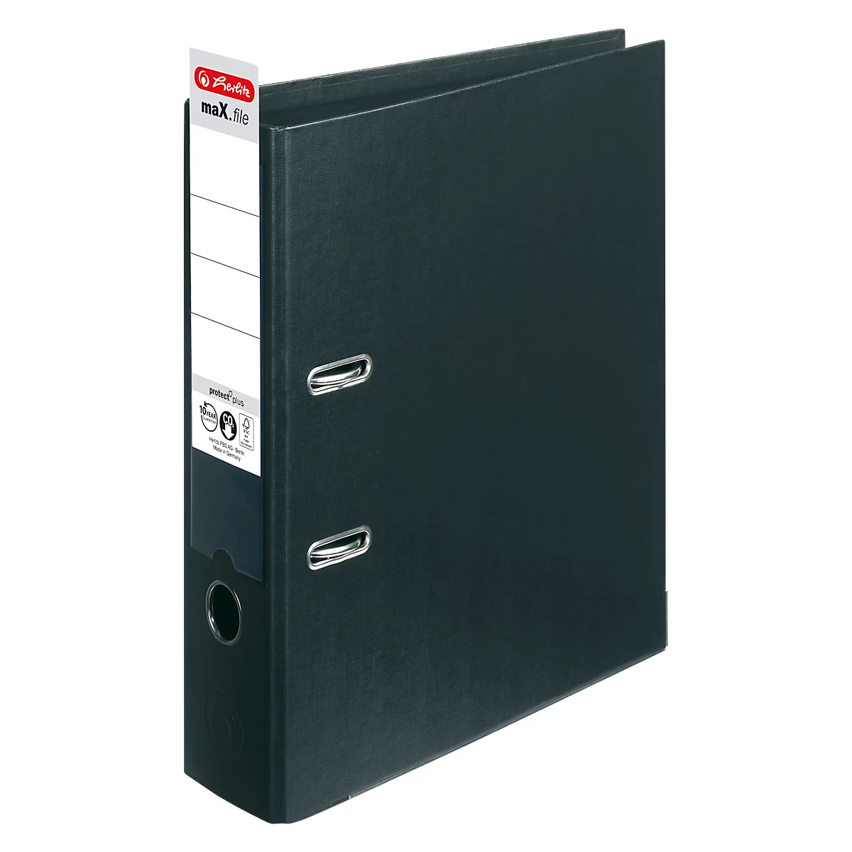 herlitz Ordner maX.file protect plus, DIN A4, Rückenbreite 80 mm, schwarz
