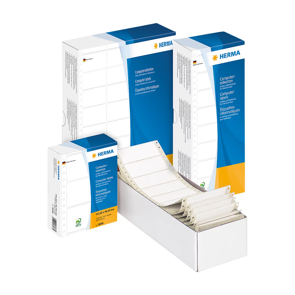 HERMA computeretiketten, ketting, 1 rij, 88,9 x 48,4, 3000 stuks