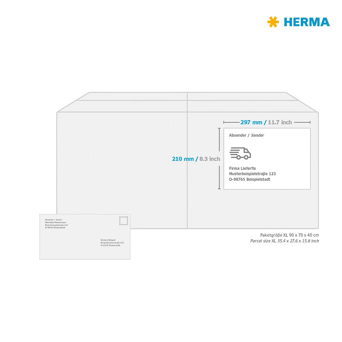 Herma Etiketten Nr. 10021, 210 x 297 mm, ablösbar, selbstklebend, sichere Haftung, Papier, weiss, 25 Stück