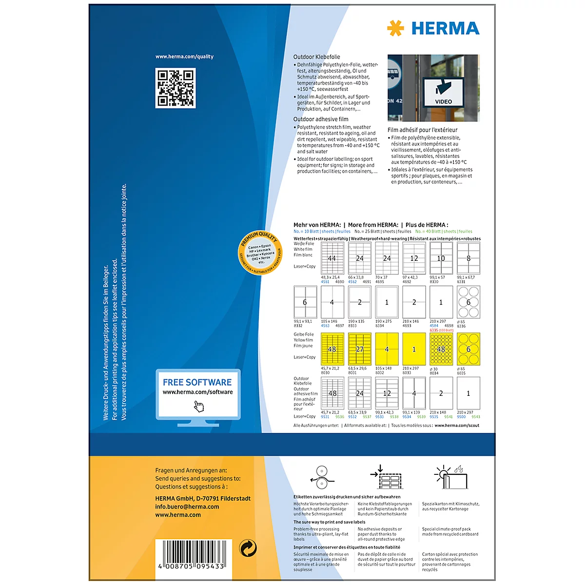 Herma weerbestendige etiketten van polyesterfolie, 40 etiketten, 40 vellen