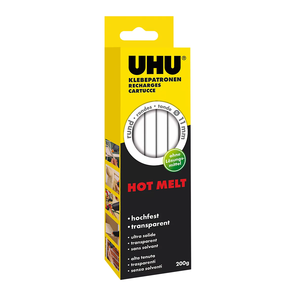 Hete lijmpistool patronen UHU Hot Melt, 200 g, voor alle lijmpistolen met Ø 11 mm