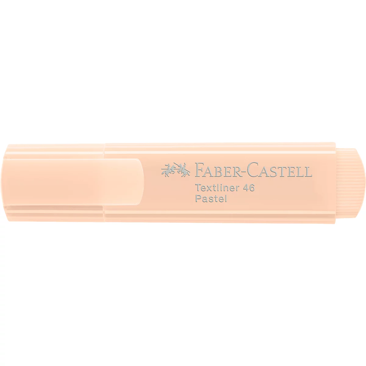 Peach colored highlighter with imprint. Faber-Castell Textliner 48 Pastel.
