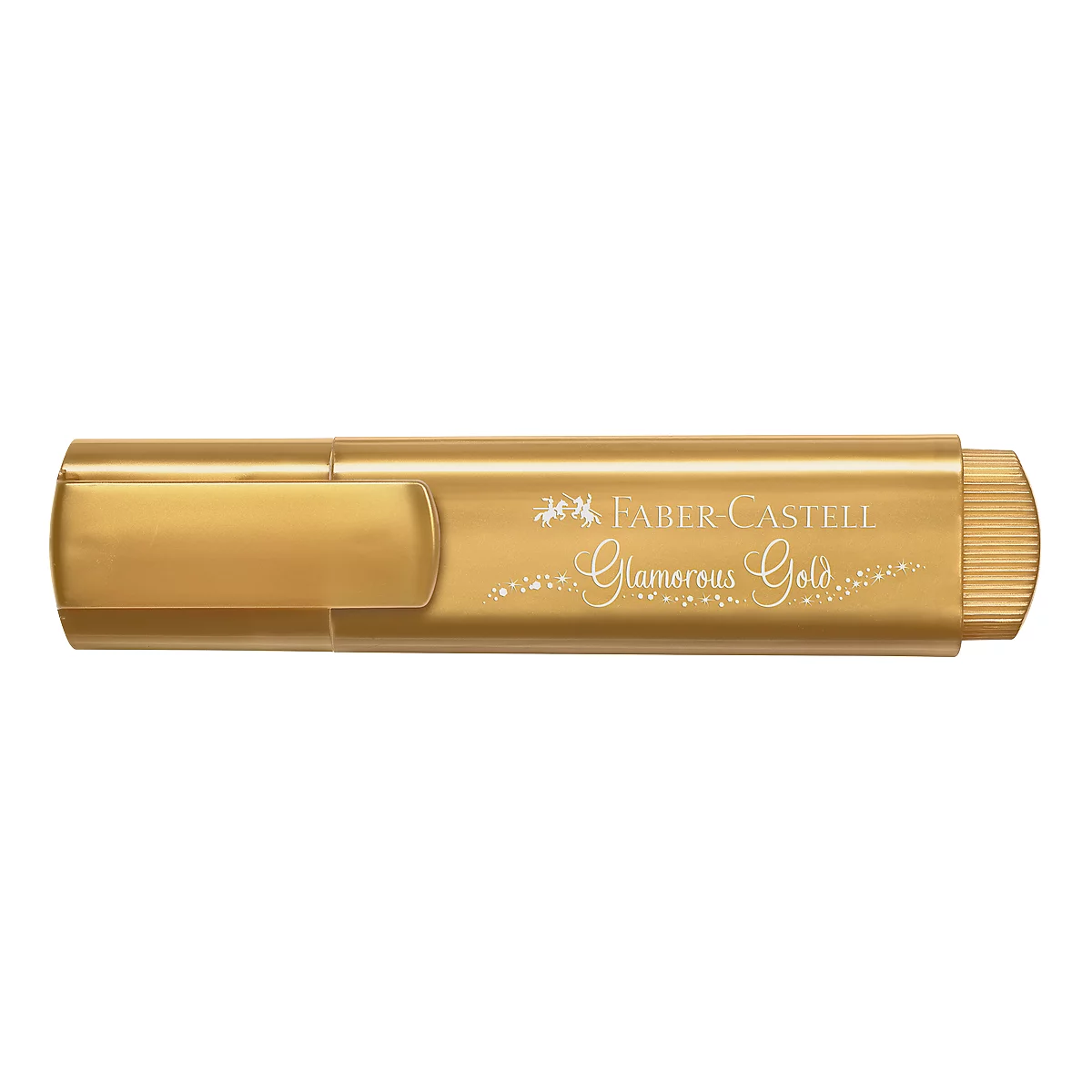Gold-colored highlighter with the inscription Faber Castell Glamorous Gold.