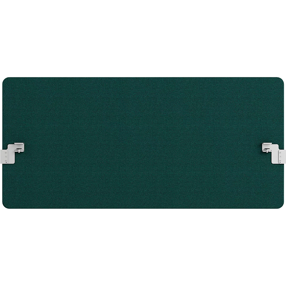 Eine grüne Tafel mit weißen Halterungen an den Seiten.