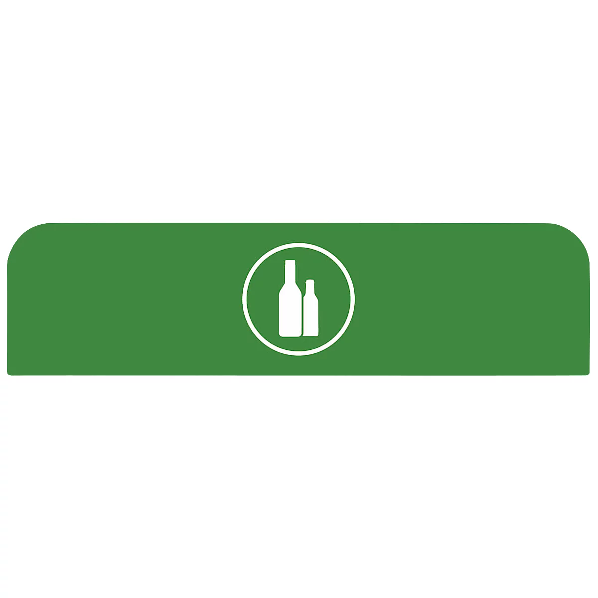 Hinweistafel für konfigurierbare Recyclingstation von Rubbermaid, für 125 Liter Behältereinheit, B 610 x H 203 x T 20 mm, Glas, grün