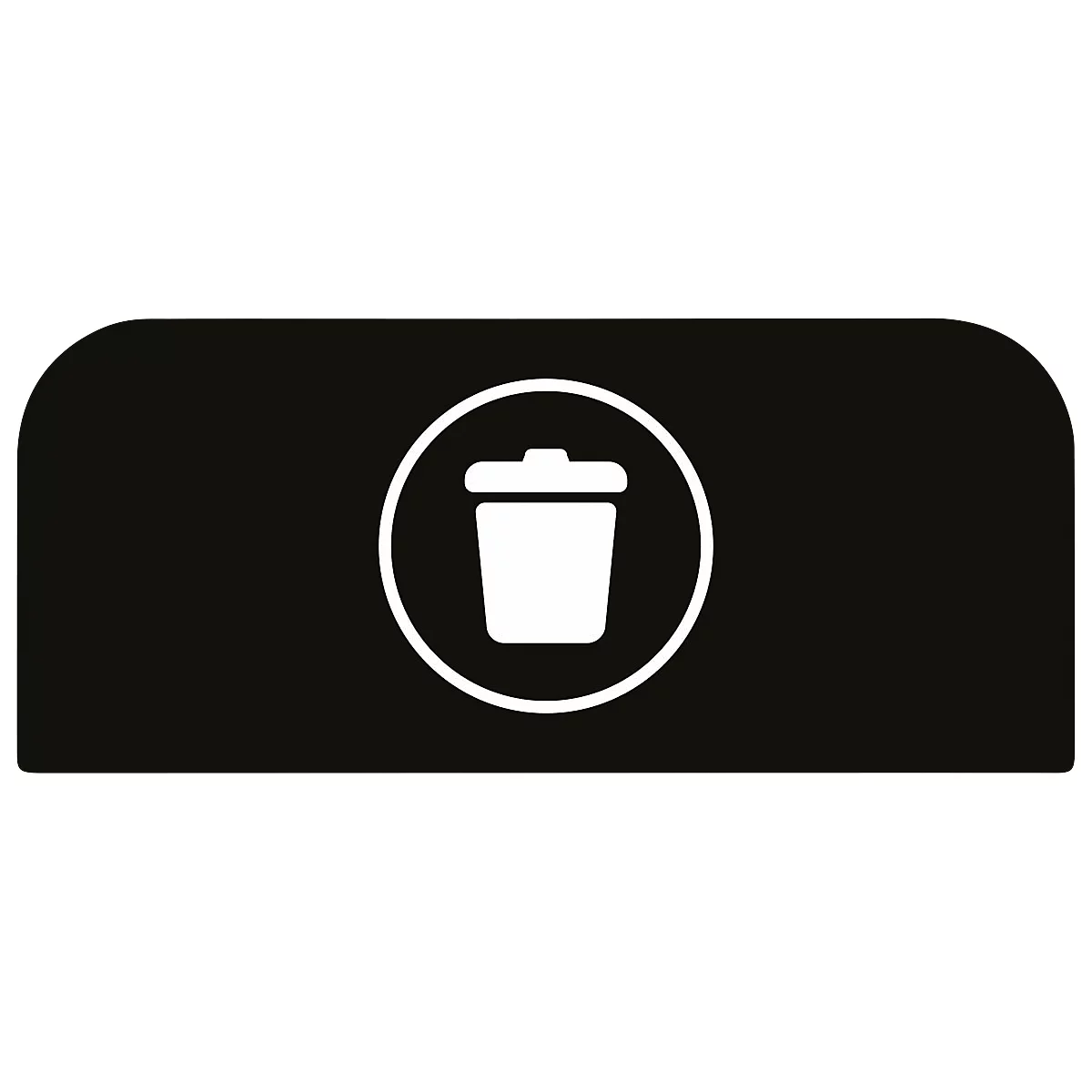 Hinweistafel für konfigurierbare Recyclingstation von Rubbermaid, für 57 Liter Behältereinheit, B 367 x H 203 x T 20 mm, Restmüll, schwarz