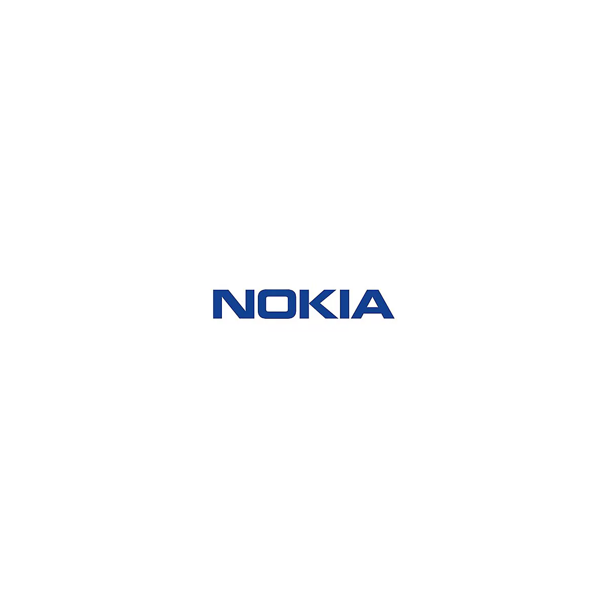 Blauer Nokia-Schriftzug auf weißem Hintergrund.