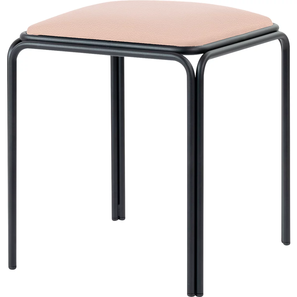 Hocker Bistro, 4 Stück, Sitz Kunstleder, elfenbein