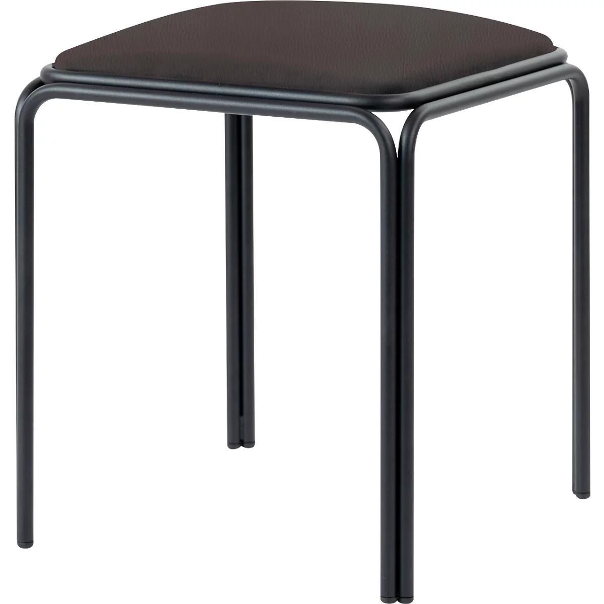 Hocker Bistro, 4 Stück, Sitz Kunstleder, schwarz